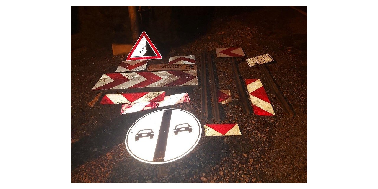 Yön ve işaret levhalarını çalanlar yakalandı