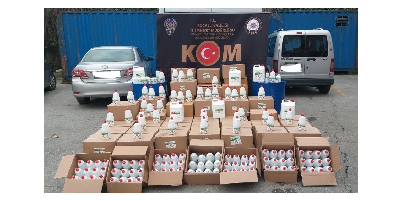 Kocaeli’de bin 340 şişe sahte el dezenfektanı ele geçirildi: 2 gözaltı