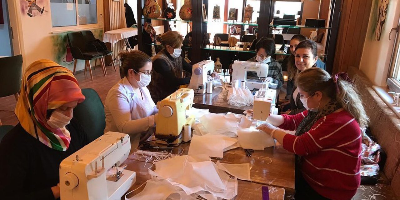 Zonguldak ve Karabük'te maske üretimi başladı
