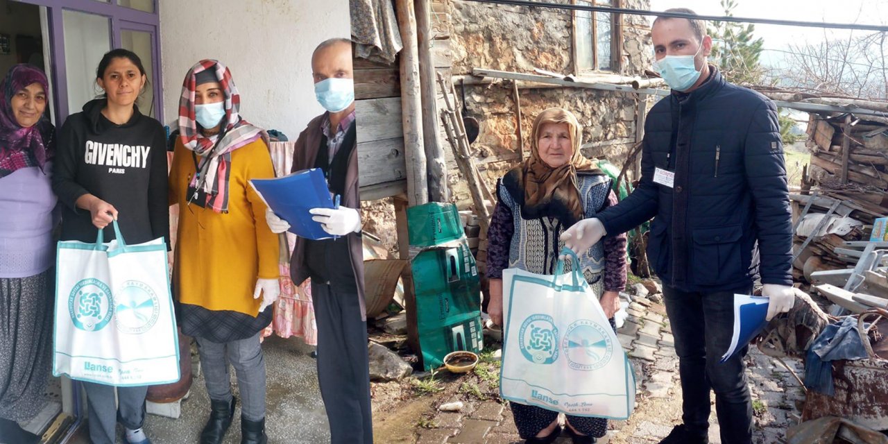 Derebucak'ta temizlik kiti desteği
