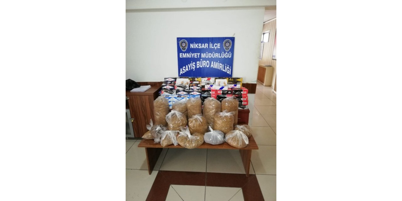 Niksar’da 34 kilogram kaçak tütün ele geçirildi
