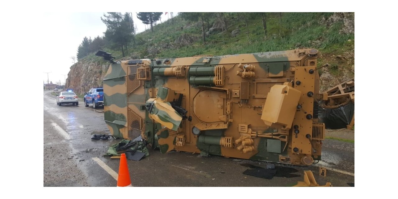 Kahramanmaraş’ta askeri araç devrildi: 2 yaralı