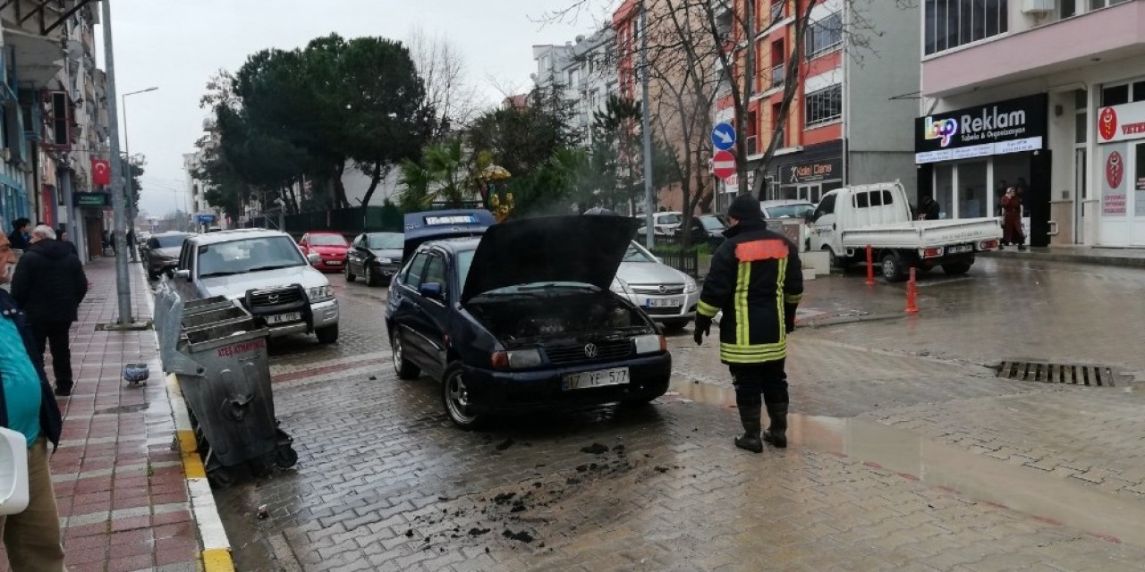 Biga’da araç yangını