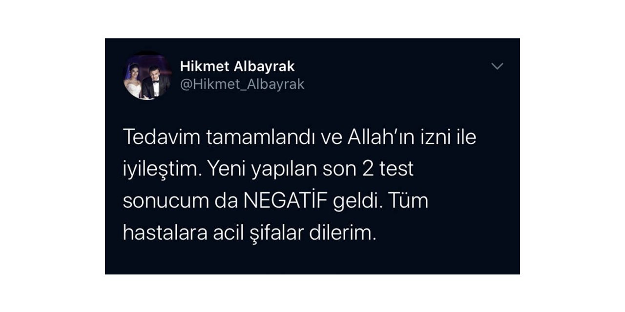 Abdurrahim Albayrak’ın oğlu iyileştiğini açıkladı