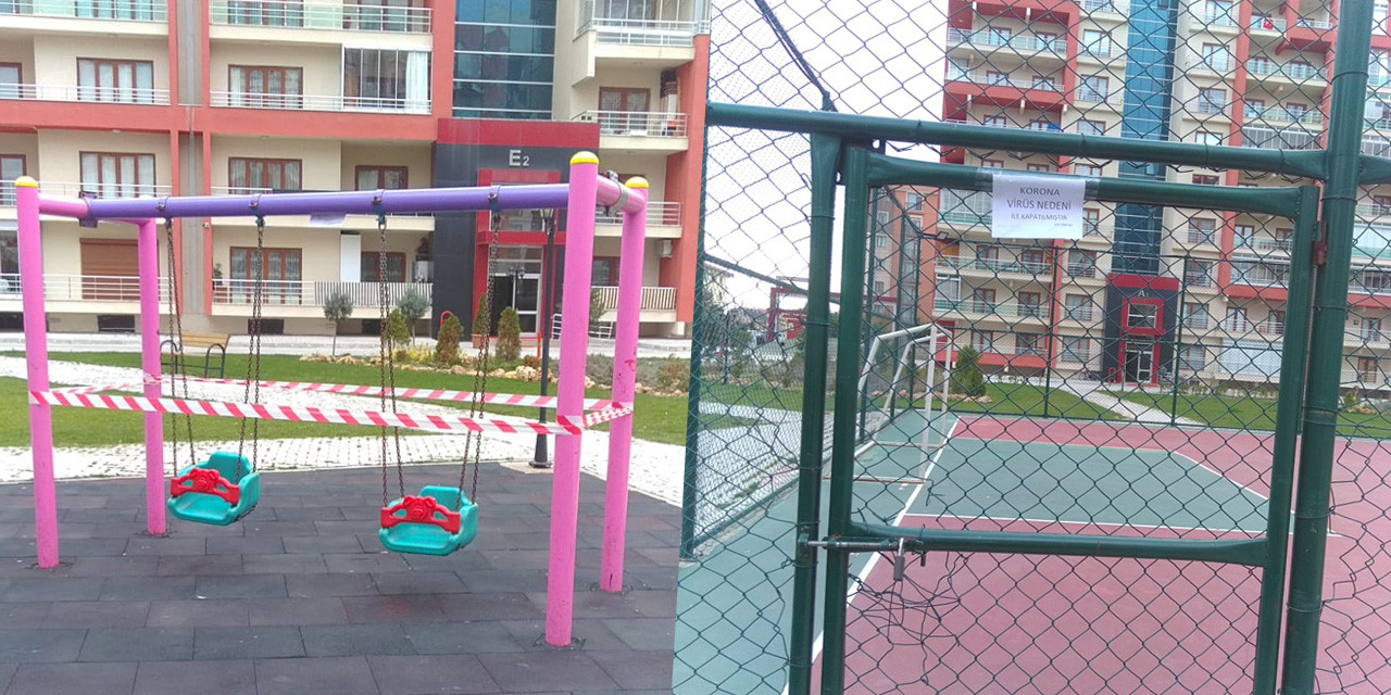 Konya'da siteler çocuk oyun alanlarını kapattı