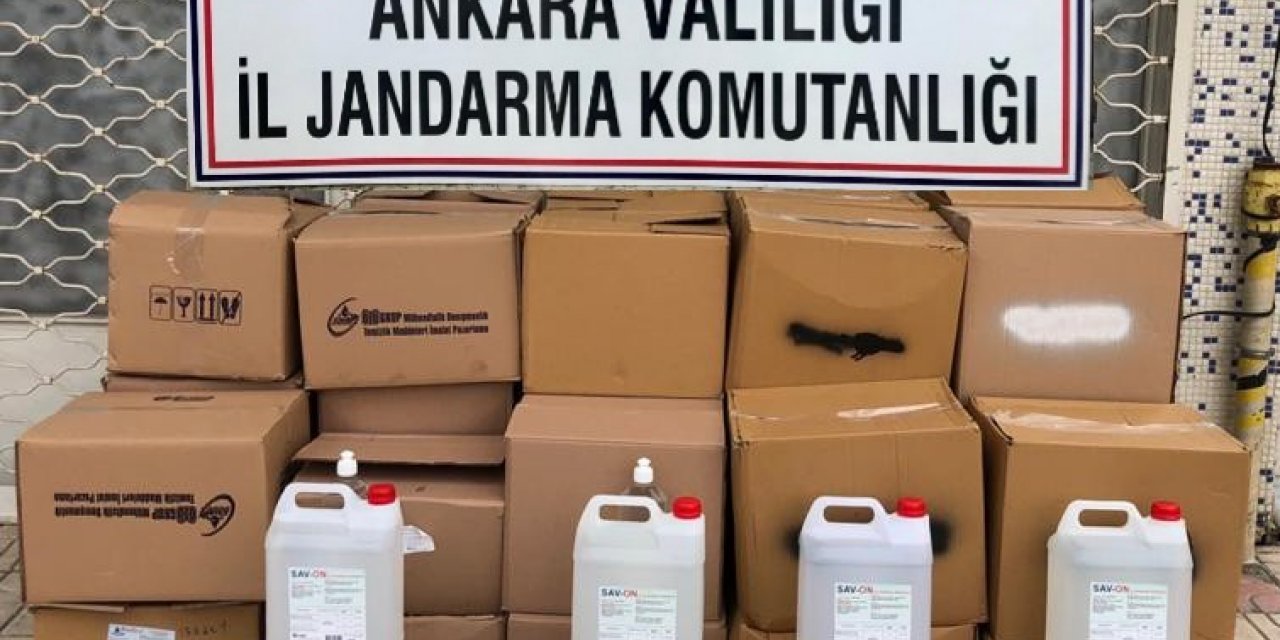 Ankara’da 657 litre kaçak dezenfektan ele geçirildi