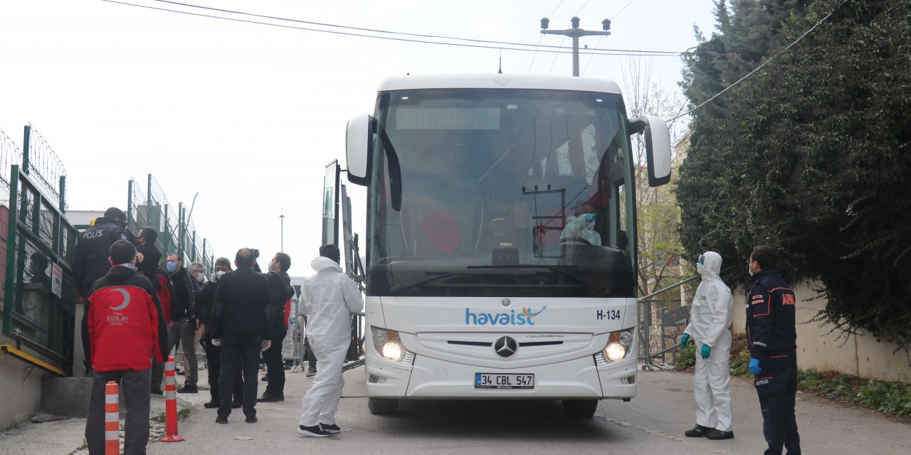 Yurt dışından getirilen 206 kişi Bursa'da yurtlara yerleştirildi