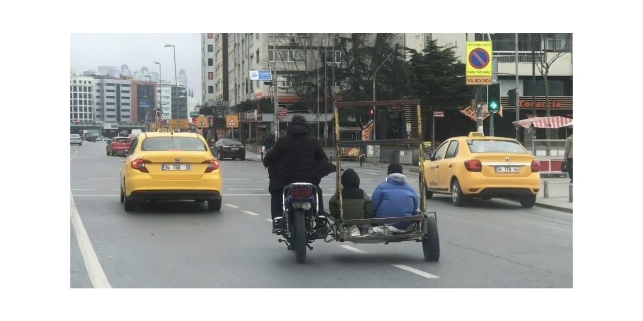 İstanbul’un göbeğinde tehlikeli yolculuk kamerada
