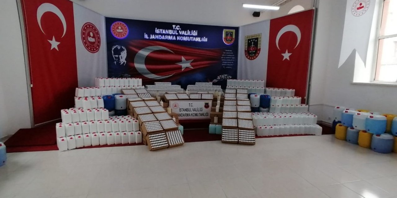 Jandarmadan 1 milyon TL’lik sahte dezenfektan operasyonu