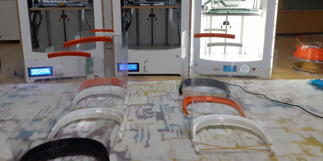 BİLSEM'de üretilen koruyucu siperler sağlık çalışanlarına teslim edildi