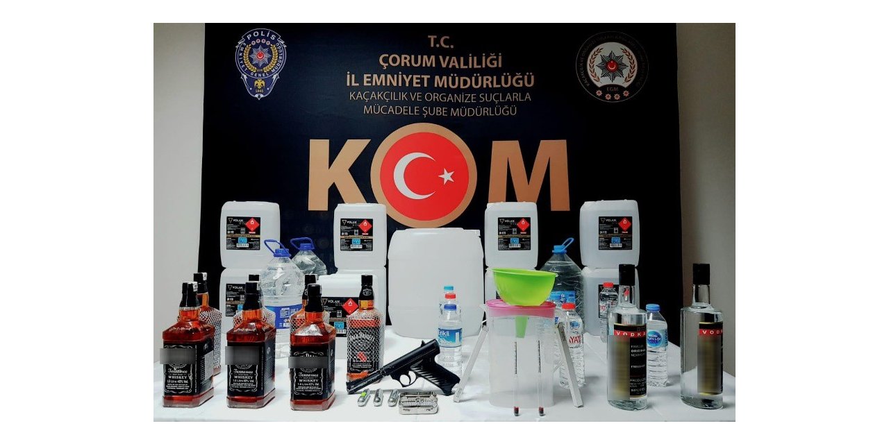 Çorum’da kaçak içki ve sigara operasyonu
