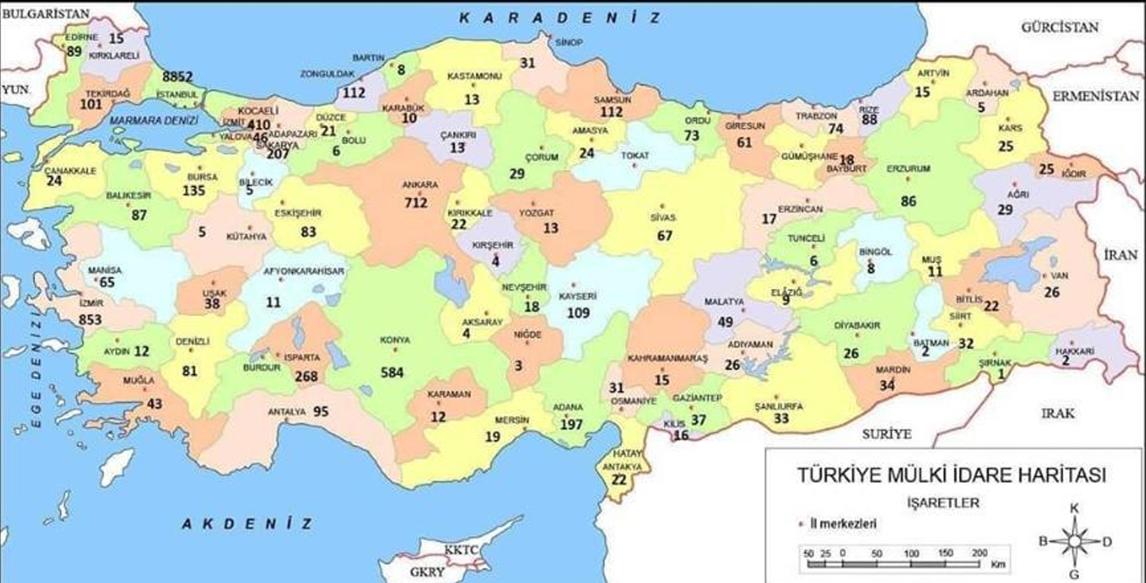 İl il koronavirüs haritası