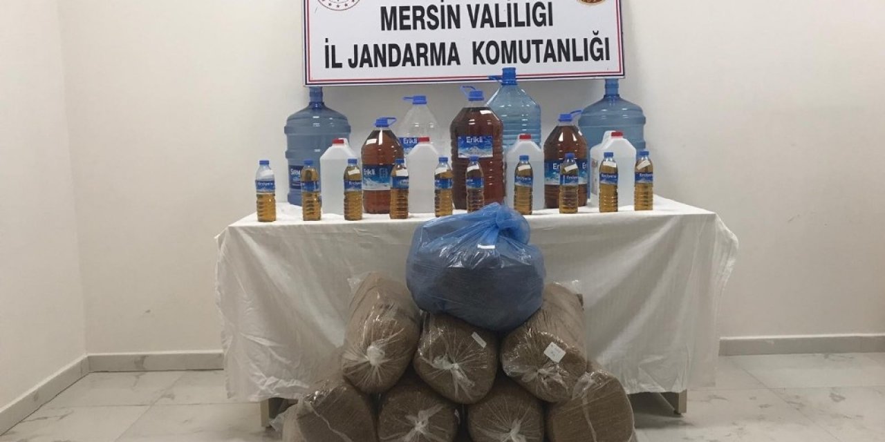 Jandarmadan kaçak alkol ve tütün operasyonu