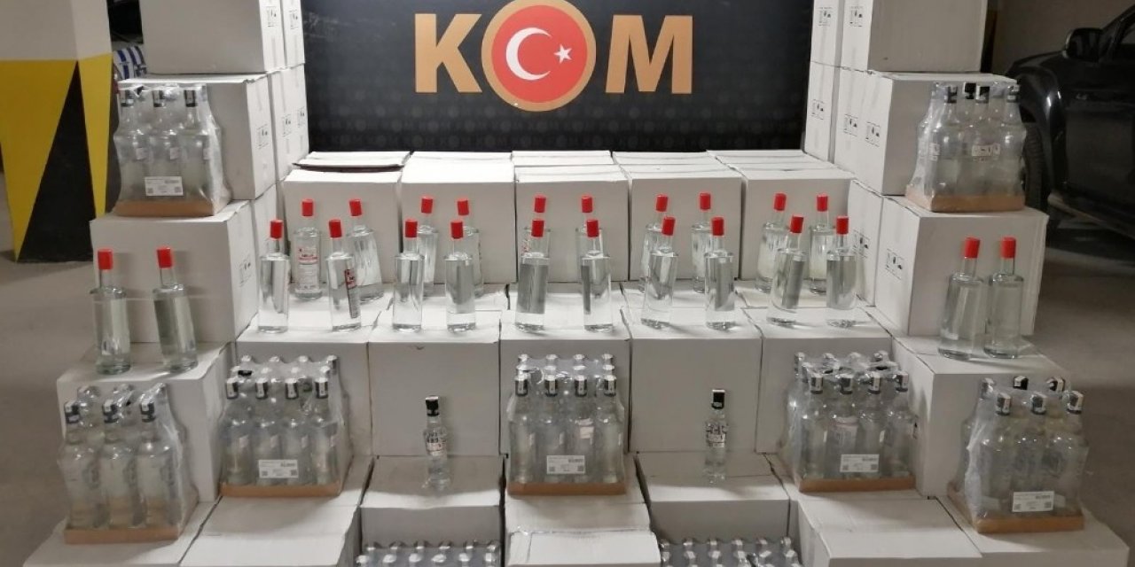 Bin 310 şişe sahte alkol ele geçirildi