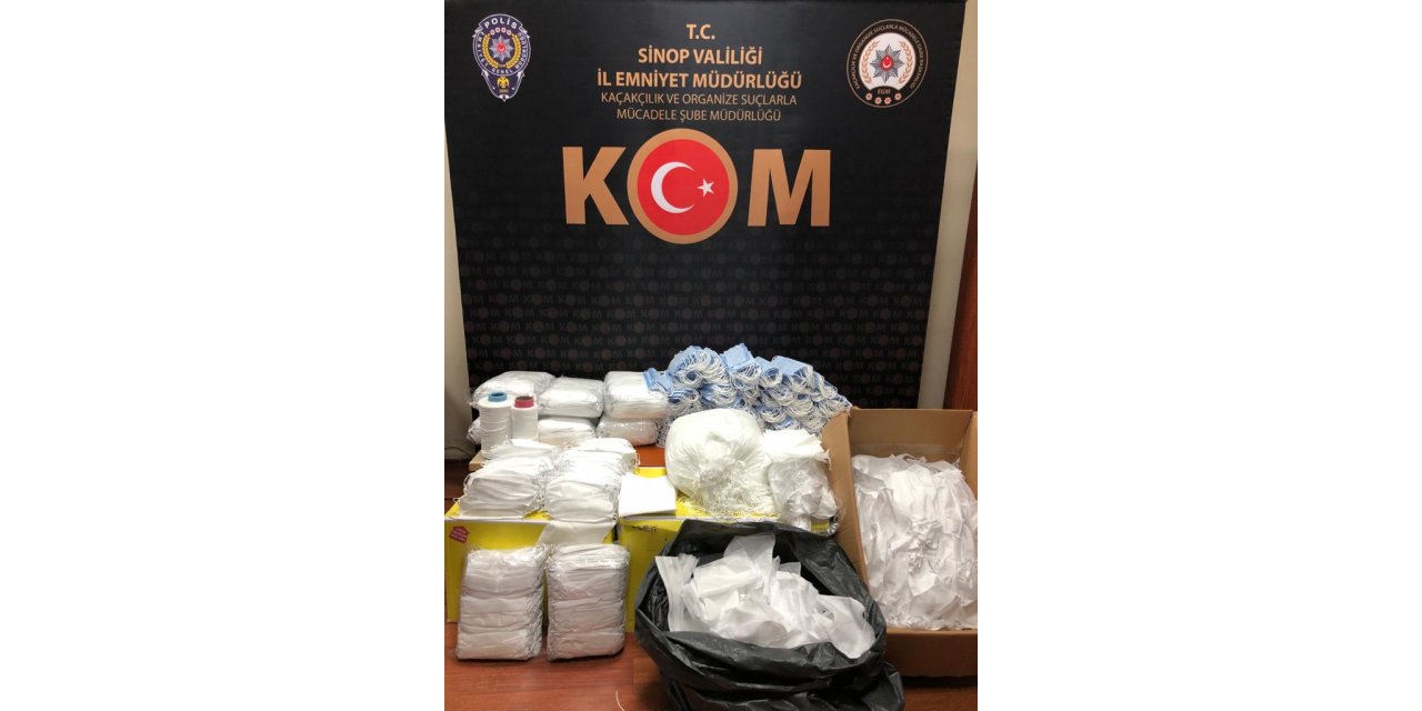 Sinop'ta 3 bin 400 standart dışı maske ele geçirildi