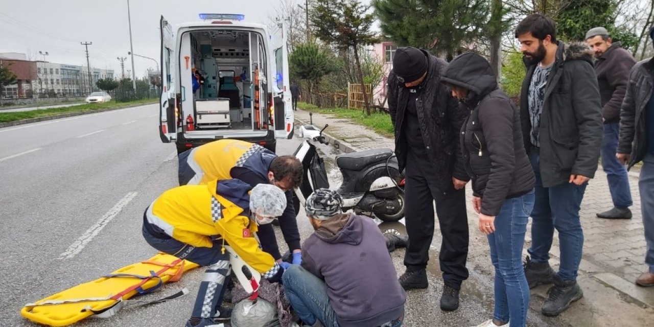 Terme’de motosiklet kazası: 1 yaralı