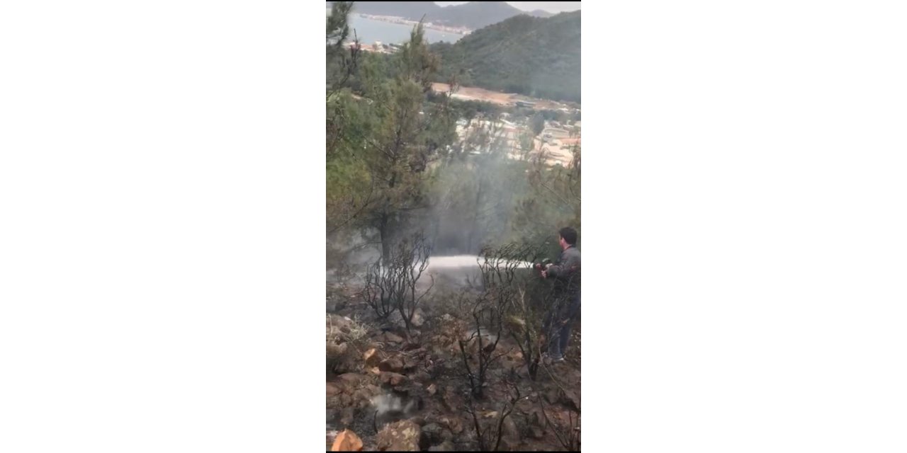 Marmaris’te makilik alanda yangın çıktı