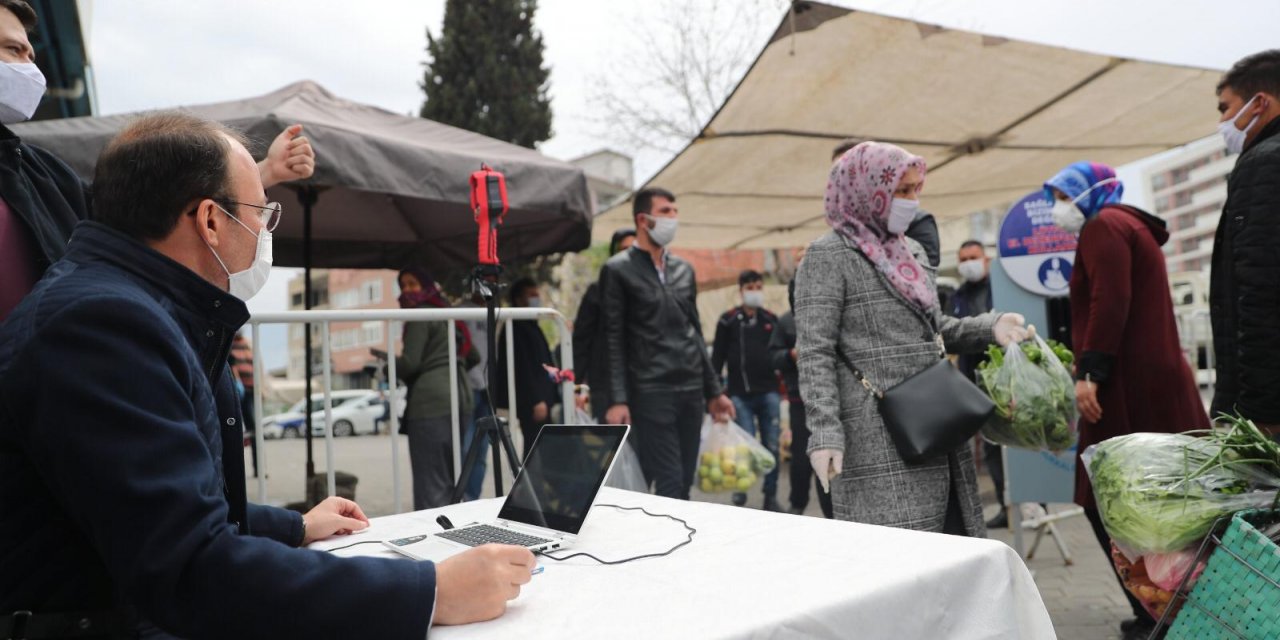 Pamukkale pazarlarında termal kameralı Kovid-19 önlemi