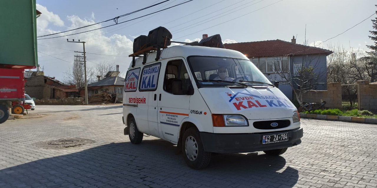 Seydişehir Kaymakamlığı 'evde kal' anonsu yapıyor