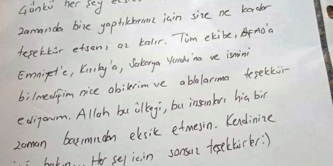 Sakarya'da karantina süresi biten misafirlerden görevlilere teşekkür mektubu