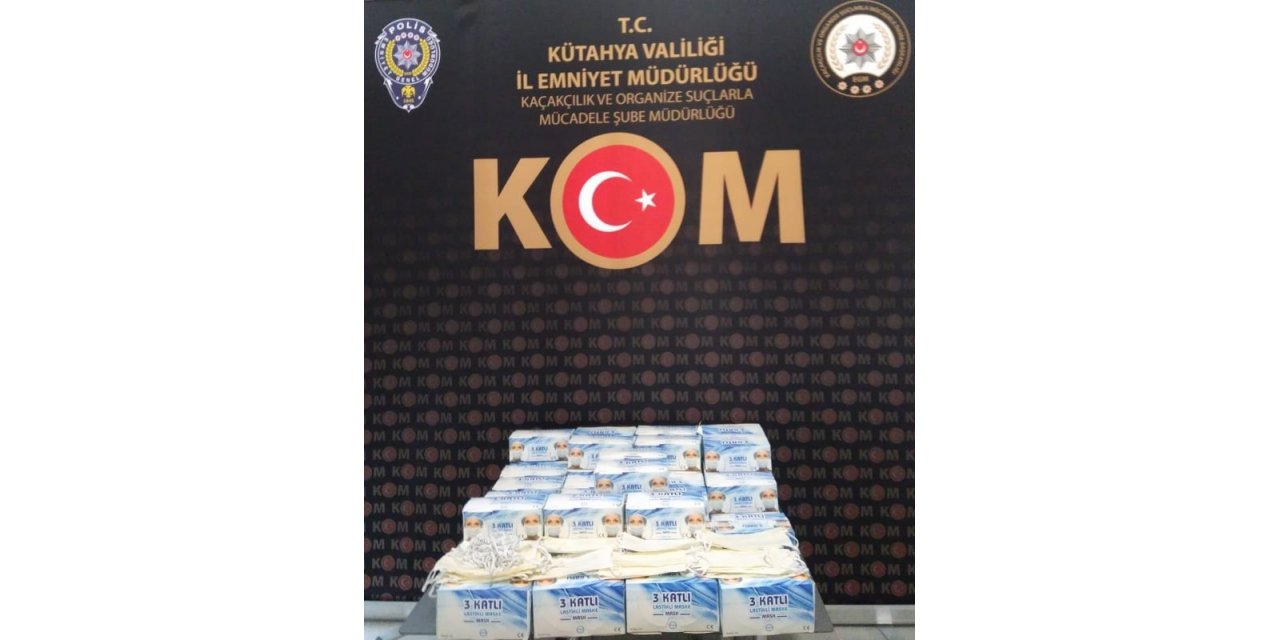 Kütahya’da kaçak 3 bin maske ele geçirildi