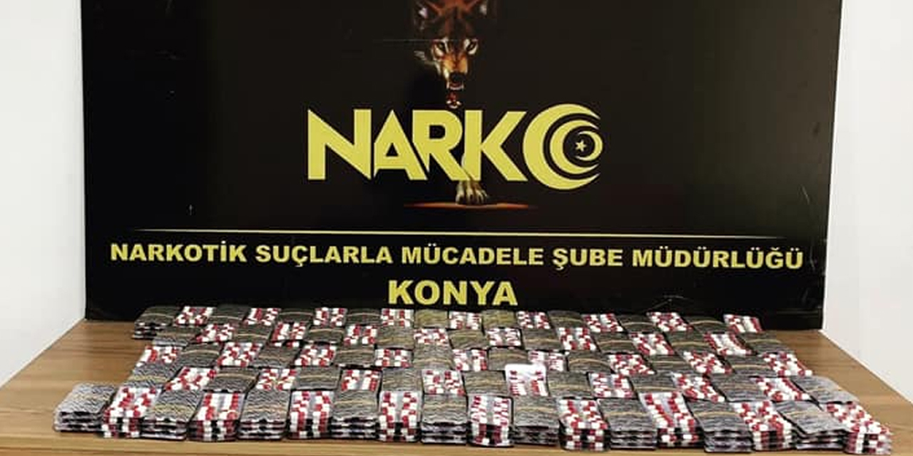 Konya'da sentetik ecza malzemesi ve uyuşturucu yakalandı