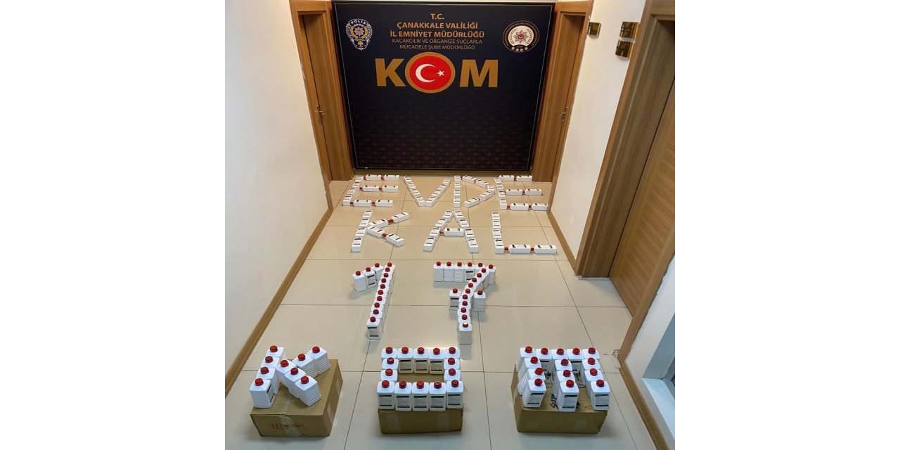 Çanakkale’de 155 adet sahte dezenfektan ele geçirildi