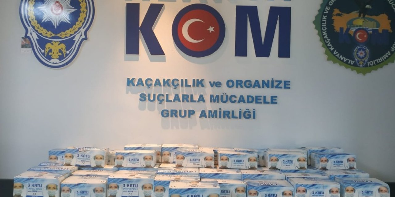 Alanya’da 4 bin adet sahte maske ele geçirildi