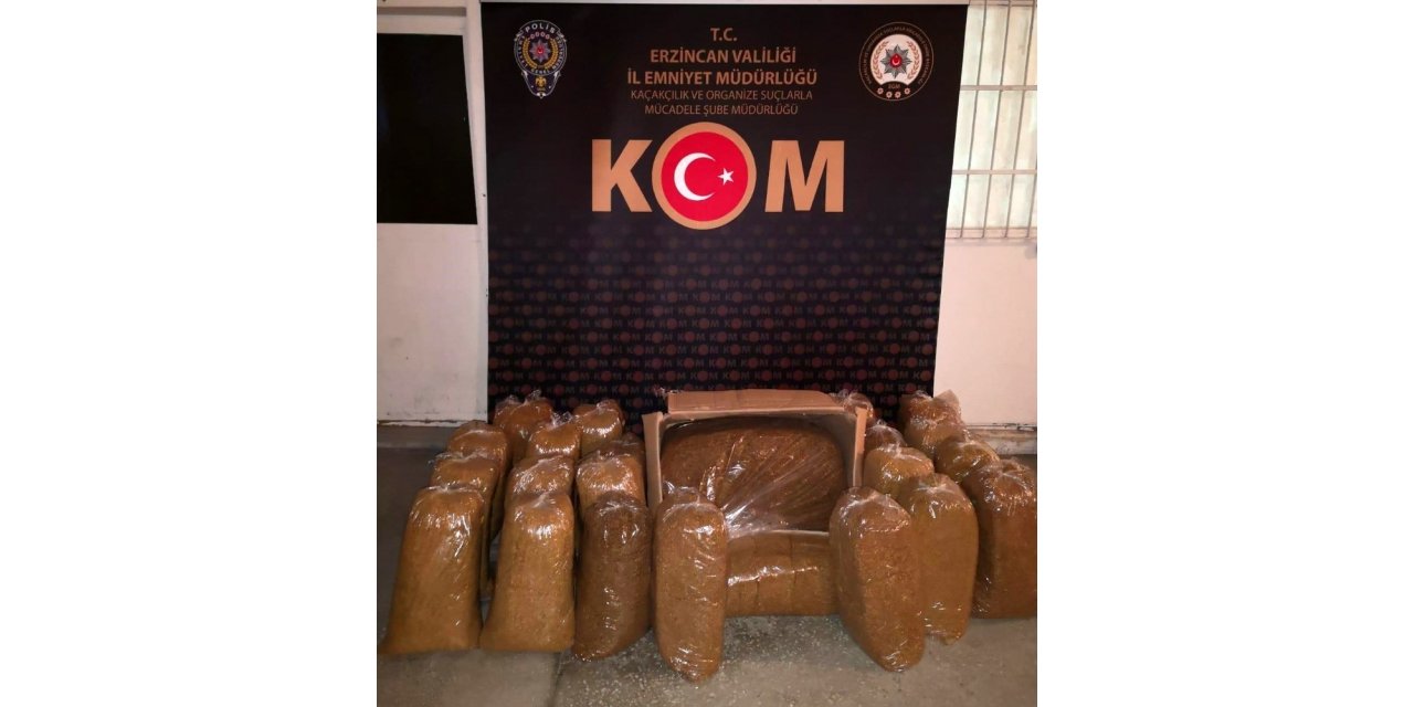 Erzincan’da 185 kilogram kaçak tütün ele geçirildi