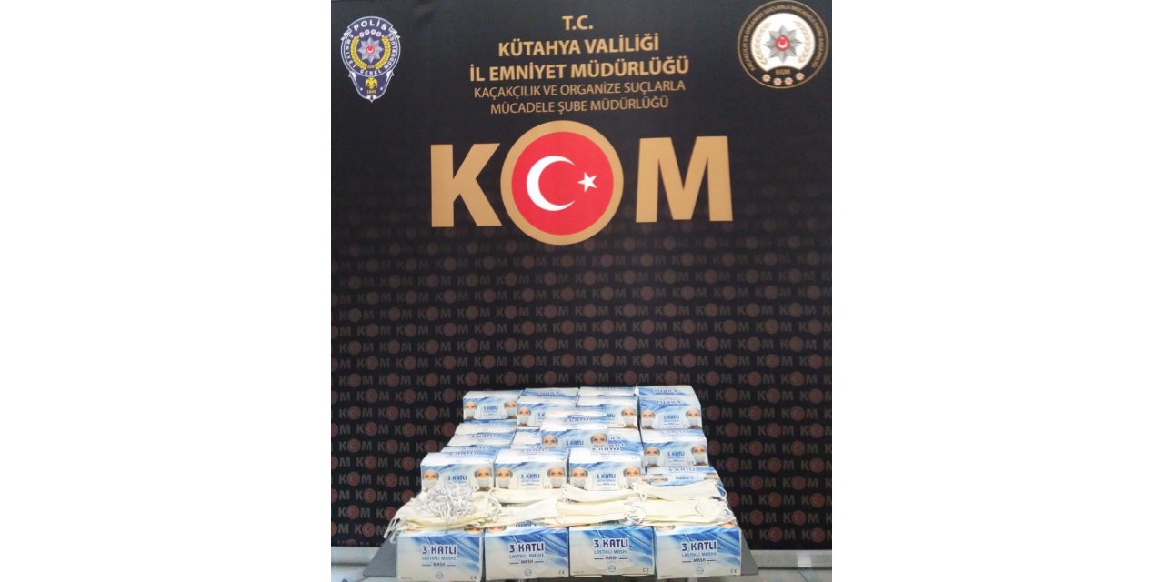 Kütahya'da kaçak üretilen 3 bin maske ele geçirildi