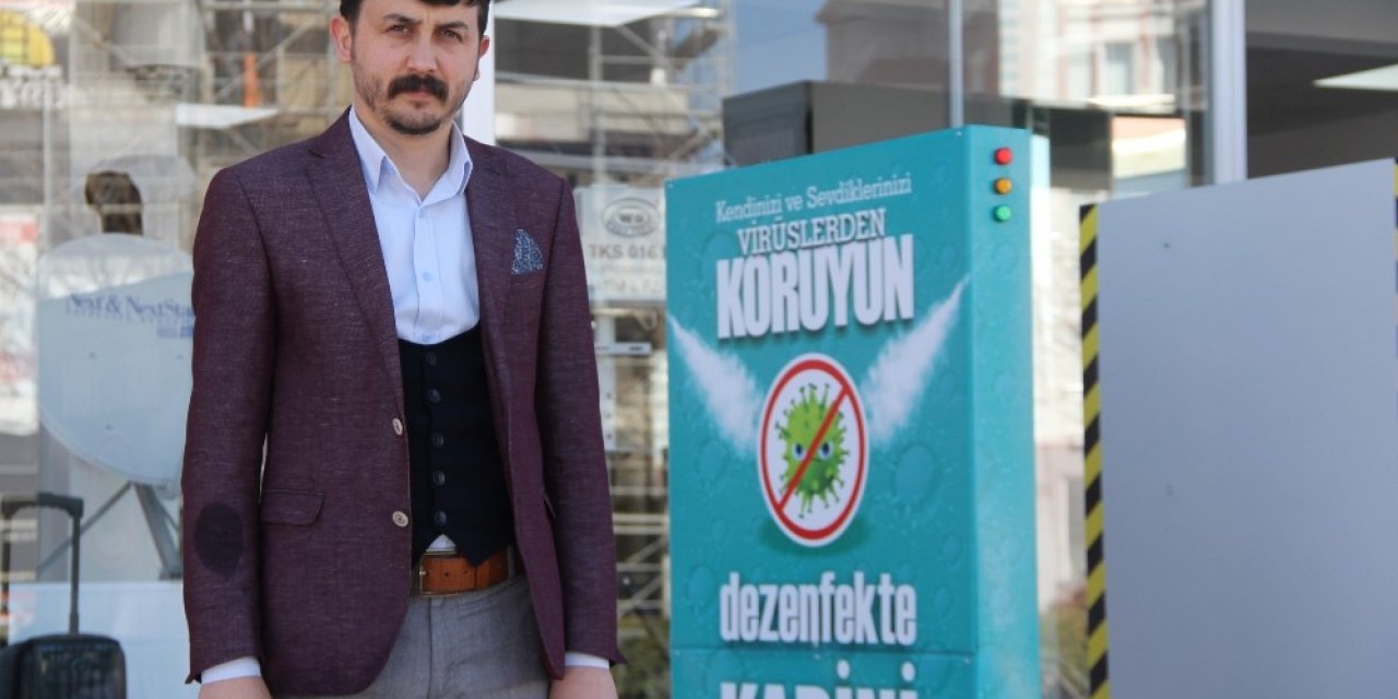 Korona virüse karşı yerli ve milli dezenfektan kabini