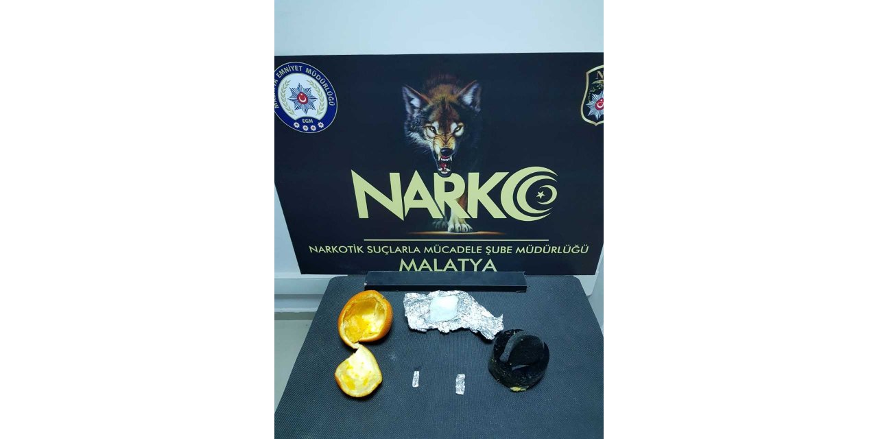 Malatya'da portakal içerisine gizlenmiş uyuşturucu bulundu
