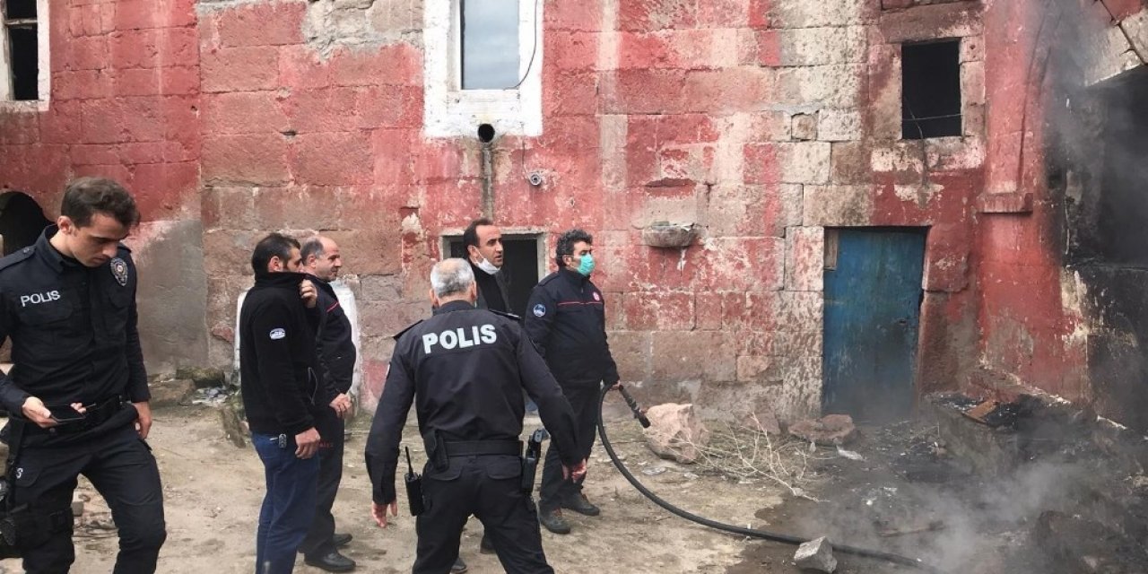 İncesu’da metruk binada yangın çıktı
