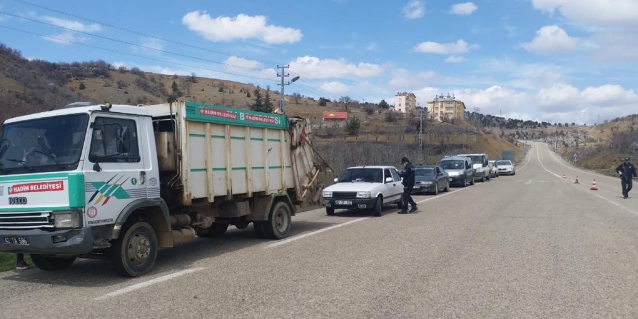 Hadim'de koronavirüs denetimi