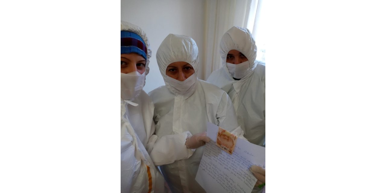 Karantinada kalan tır şoförü odadan ayrılırken mektup ve 50 TL bırakmış