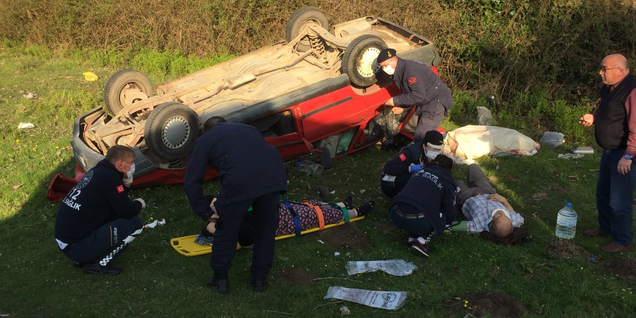 Samsun'da otomobil devrildi: 2 yaralı