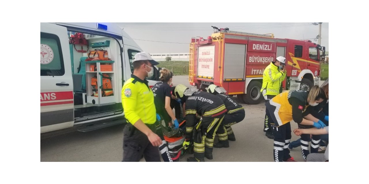 Denizli’de trafik kazası: 2 yaralı