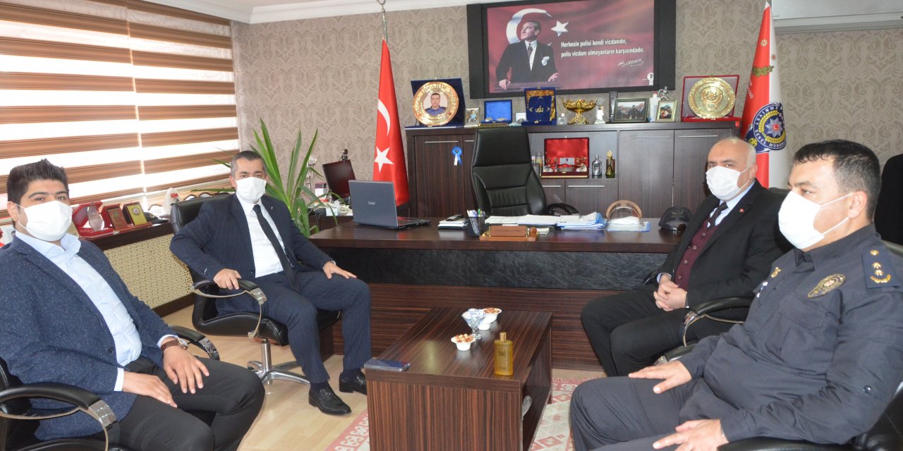 Kızılcahamam'da Aksoy ve Acar, İlçe Emniyet Müdürü Ulubey'i ziyaret etti