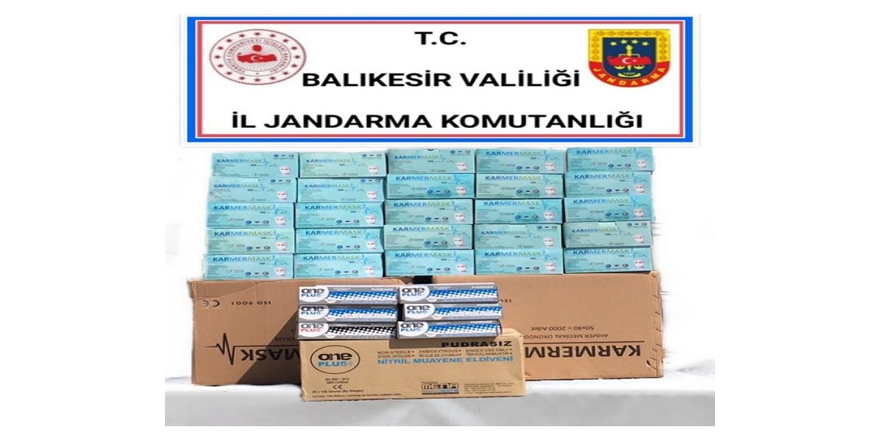 Balıkesir'de kaçak üretilen 5 bin 450 maskeye el konuldu