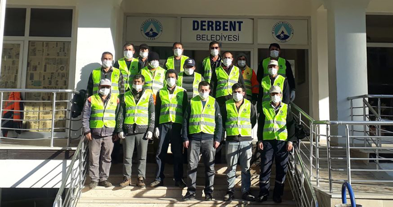 Derbent'te vatandaşlara maske desteği