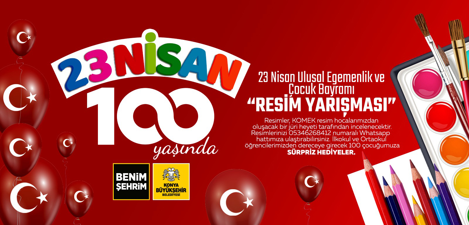 Konya'da 23 Nisan resim yarışması