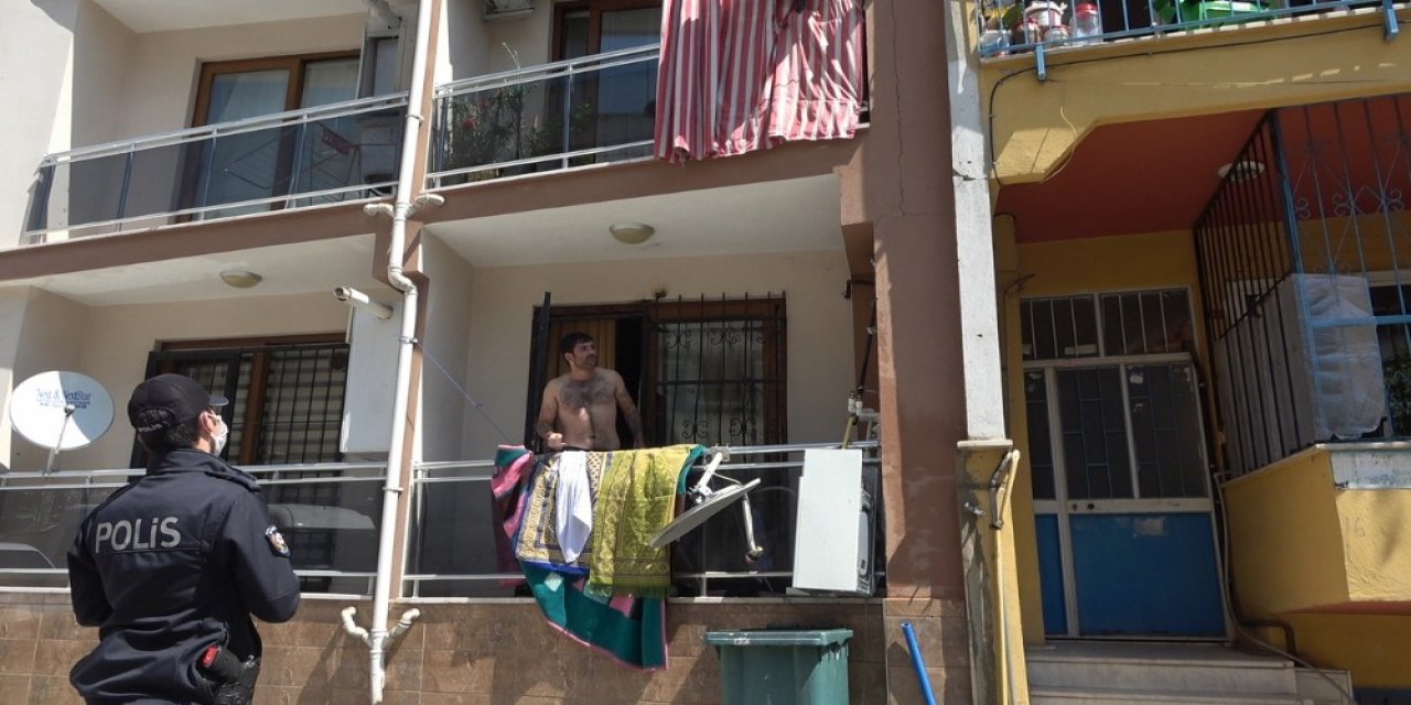 Babasına kızdı kombiyi balkondan attı