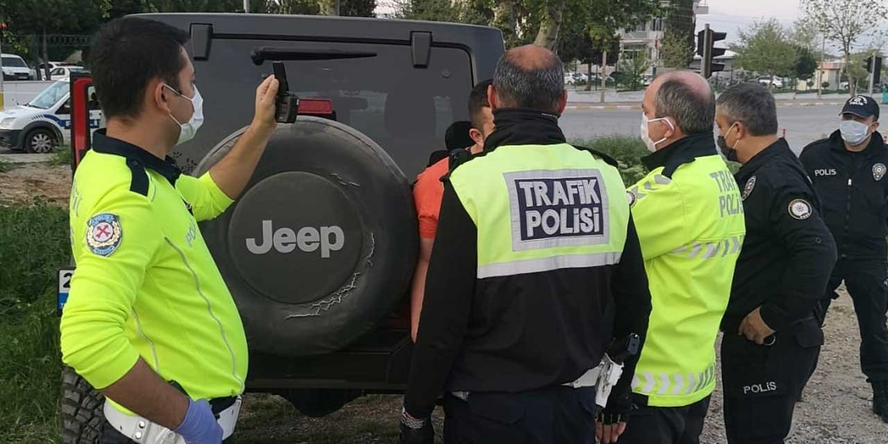 Denizli'de ilginç olay! Sokağa çıkma yasağını alkollü araç kullanırken deldi