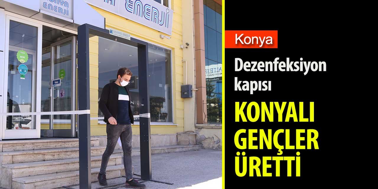 Konyalı gençler seferberliğe dezenfeksiyon kapısıyla katıldı