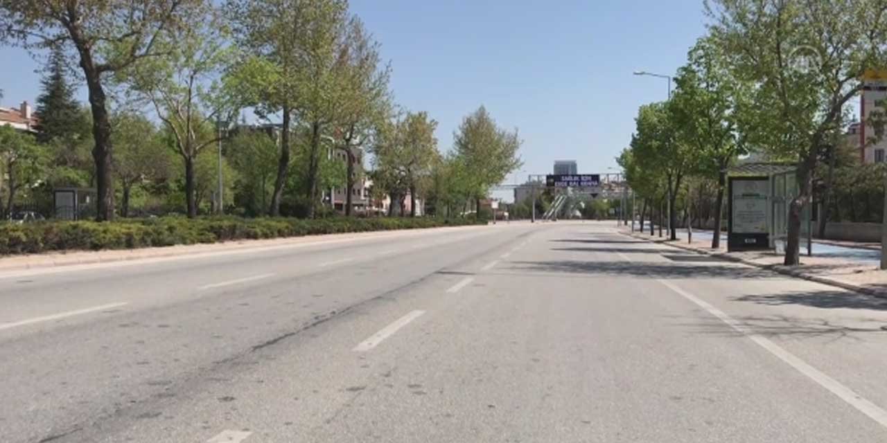 Konya sokakları son günde de sessizliğini sürdürdü