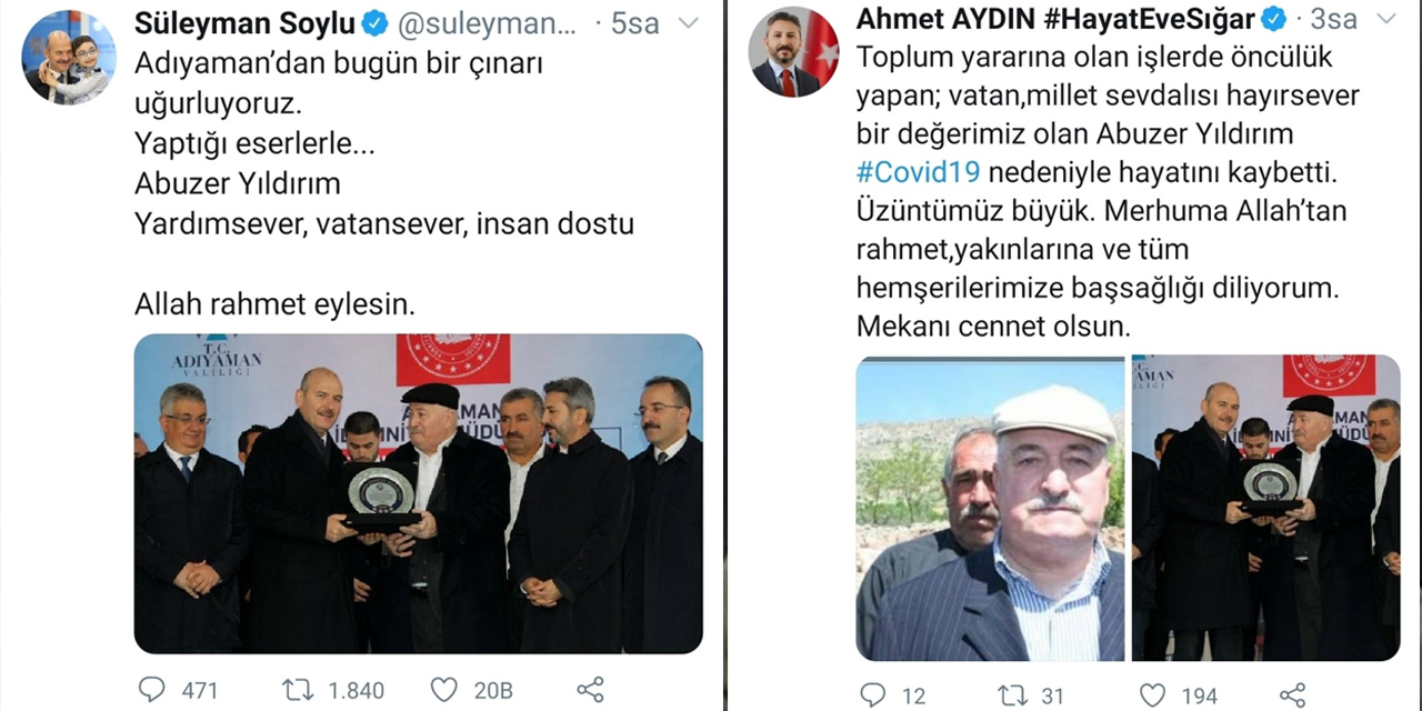 Adıyamanlı Abuzer Yıldırım için başsağlığı mesajları