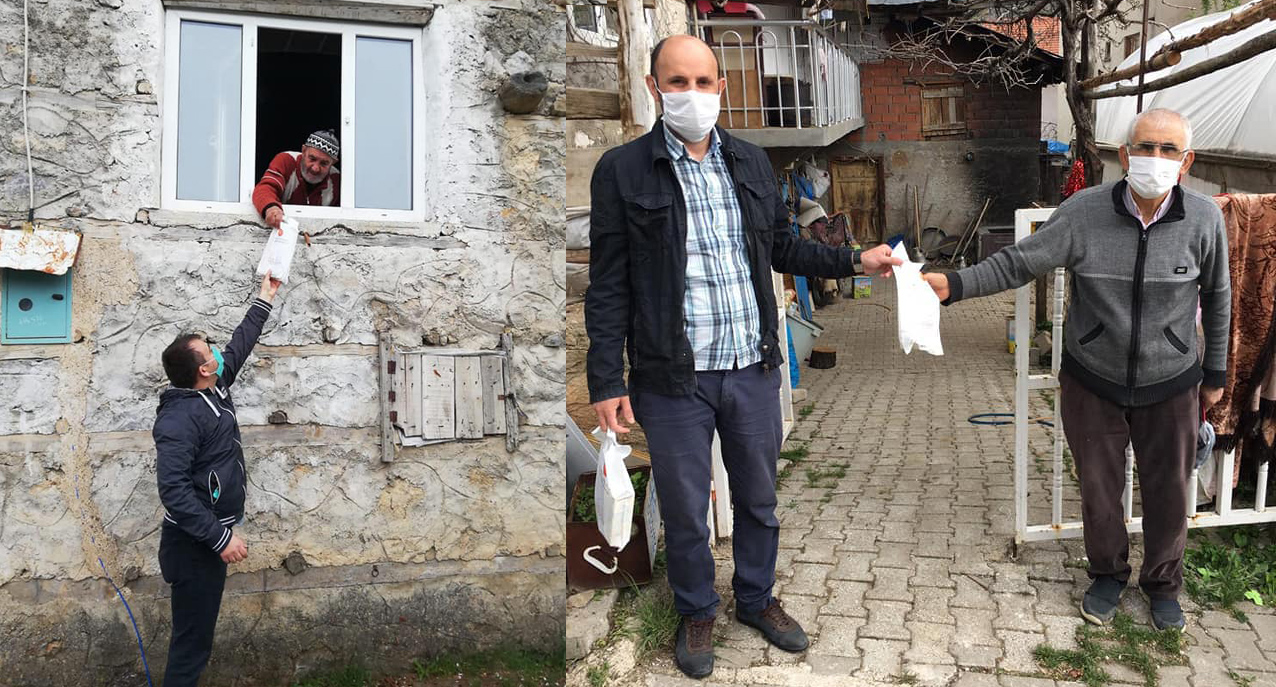 Tek tek hatırları soruldu, maske ve kolonyaları verildi