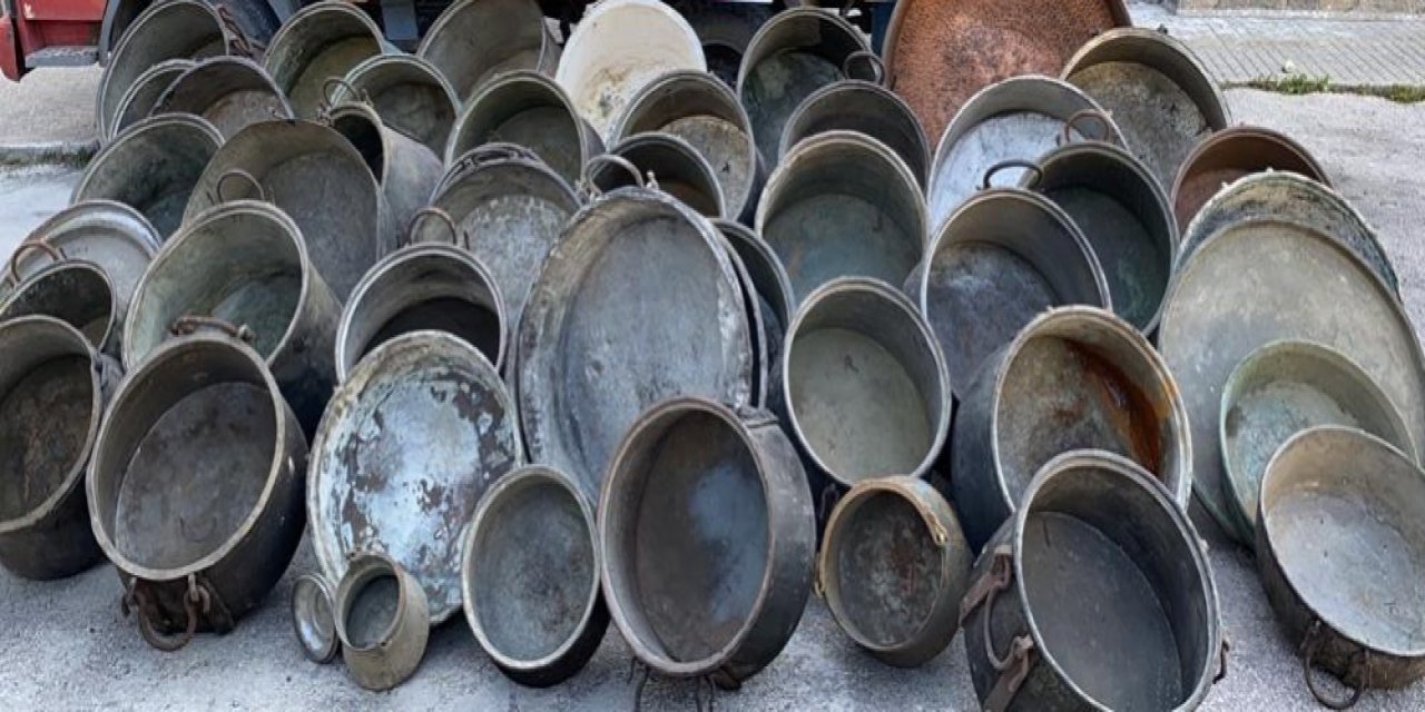 Bakır kazan hırsızları yakalandı