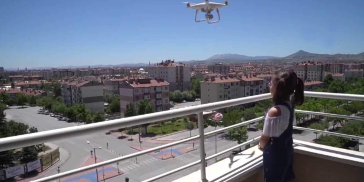 Konyalı Genç Hasretini Dron İle Giderdi