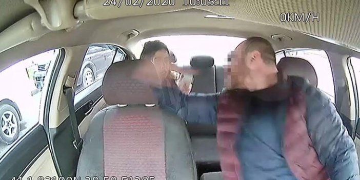 Taksici dehşeti kameralara yansıdı